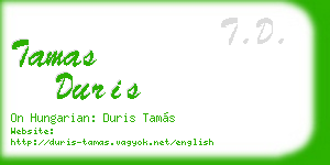 tamas duris business card